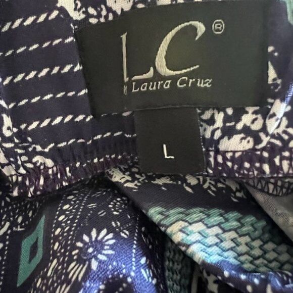 Laura Cruz Blue Patterned Skirt - Picture 3 of 3